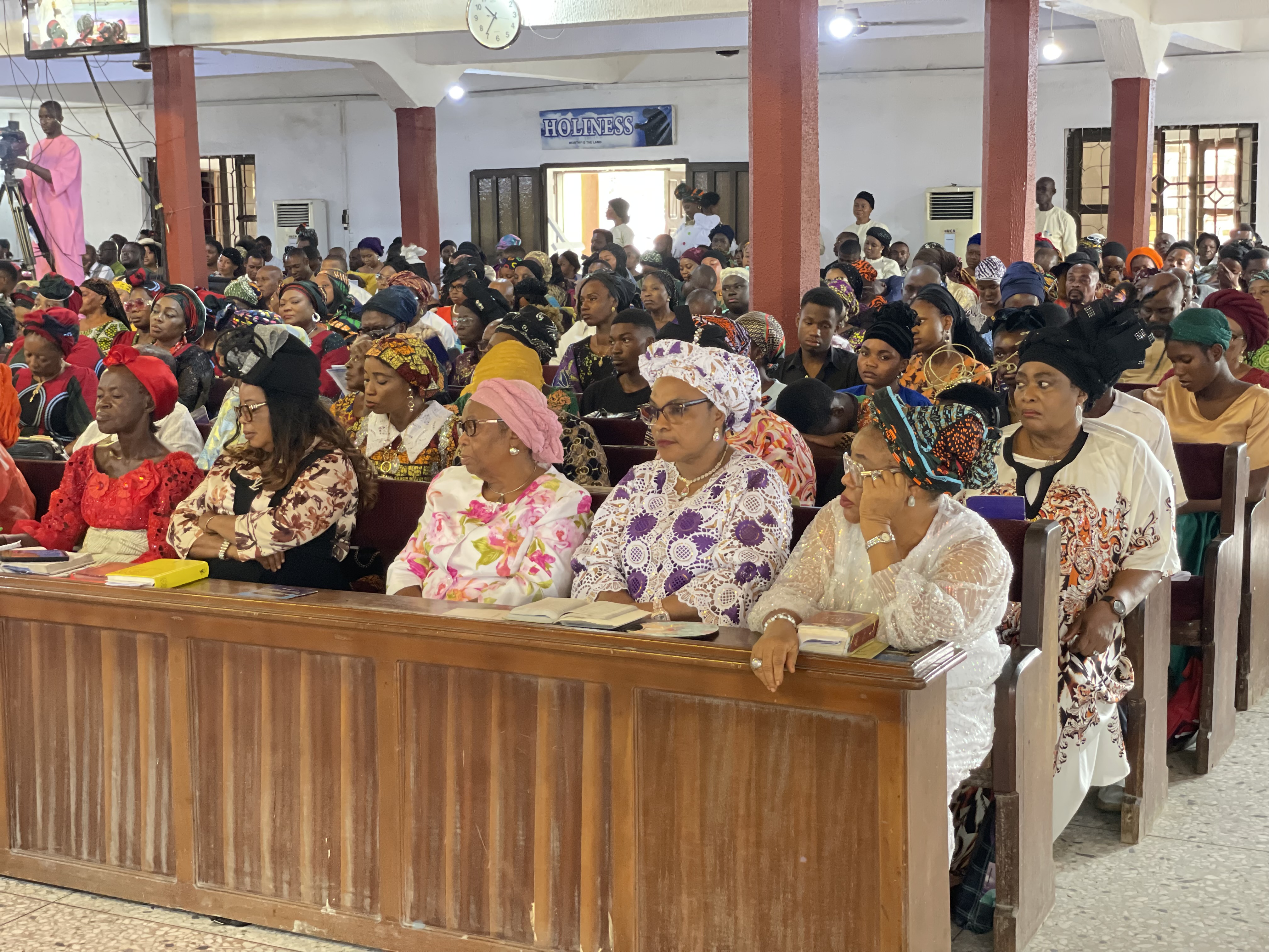 A full congregation seated during a service at Methodist Church Nigeria, Udo Umana